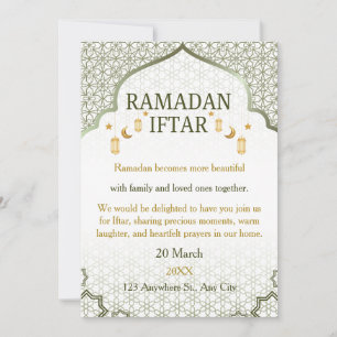 Ramadan Mubarak Invitations – Elegant Family Iftar