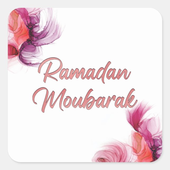 Ramadan Mubarak islamic art Square Sticker (Front)