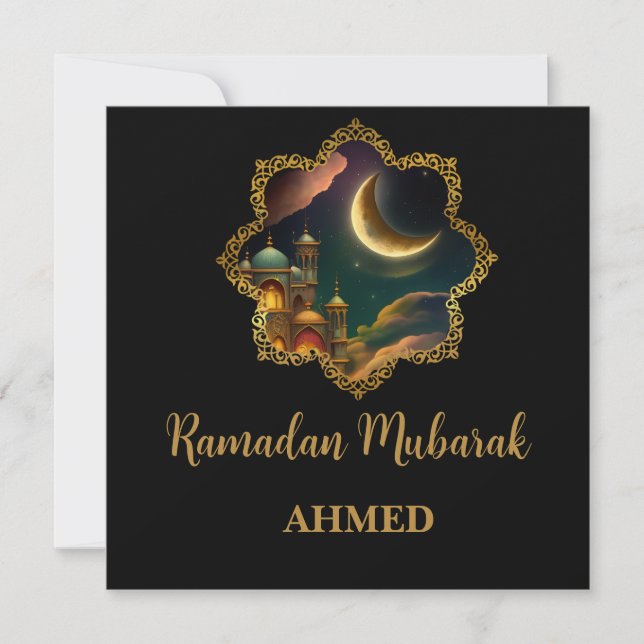 RAMADAN MUBARAK KAREEM 2024 personalised name Holiday Card (Front)