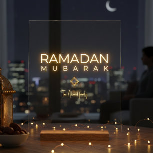 Ramadan Mubarak Minimal Acrylic Sign Personalized