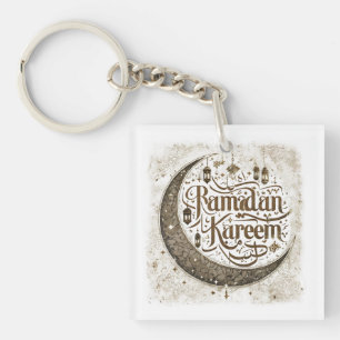Ramadan Mubarak Muslim Fasting Lantern Crescent Key Ring