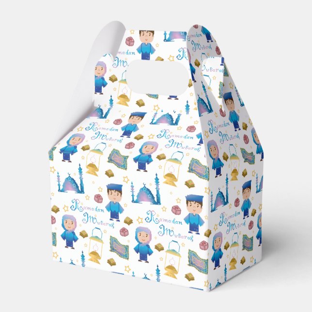 Ramadan Mubarak Pattern Favour Box (Front Side)