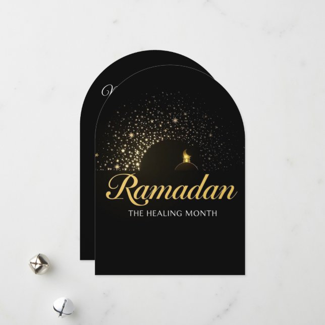 Ramadan MubaraK Personalised Holiday  Card (Front/Back In Situ)