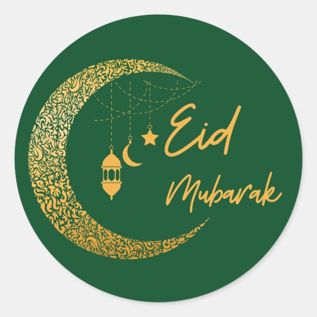 Ramadan Mubarak -Ramadan Kareem -Eid Mubarak Classic Round Sticker (Front)
