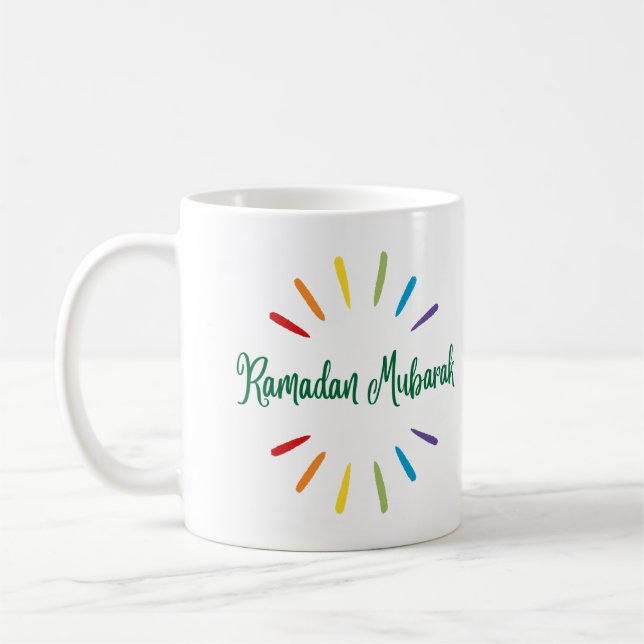 Ramadan Mubarak Simple and colourful Coffee Mug (Left)