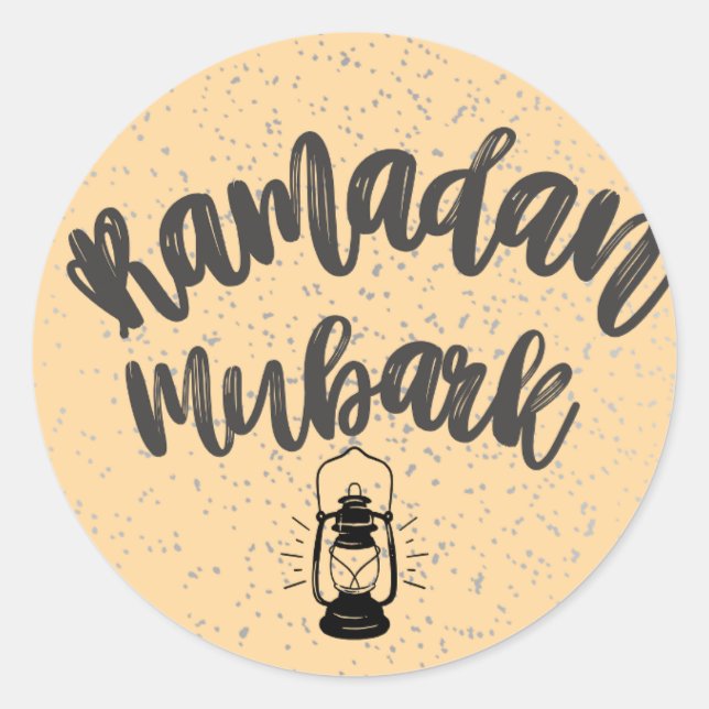 Ramadan mubark classic round sticker (Front)