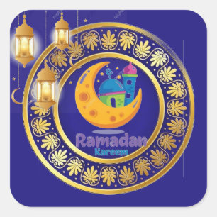 Ramadan Ornament golden Square Sticker
