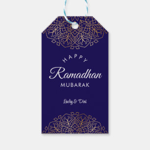 Ramadhan Mubarak Navy and Golden Mandala Gift Tags