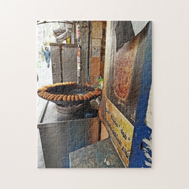 Ramallah street food shop view puzzle (Vertical)