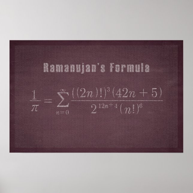 Ramanujan's Pi Formula - Math Poster (Front)