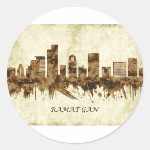 Ramat Gan Israel Cityscape Classic Round Sticker