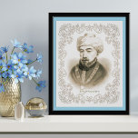 Rambam Maimonides with Signature Vintage  Photo Print<br><div class="desc">This vintage photo print of Rambam features his signature and a baroque style flourish frame.  Display the photo print in the frame of your choosing and hang is on a wall in your home,  synagogue,  hebrew classroom,  or office.</div>