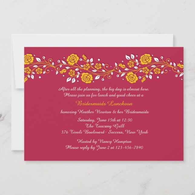 Rambling Rose Invitation (Front)