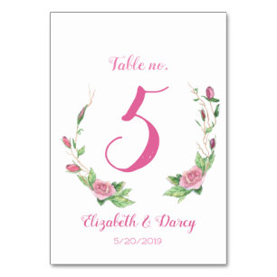 Rambling Rose Wreath Table Number