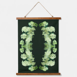 Rambling Wild White Roses Floral Abstract Hanging Tapestry