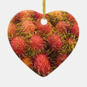 Rambutan Tropical Fruit Ceramic Tree Decoration