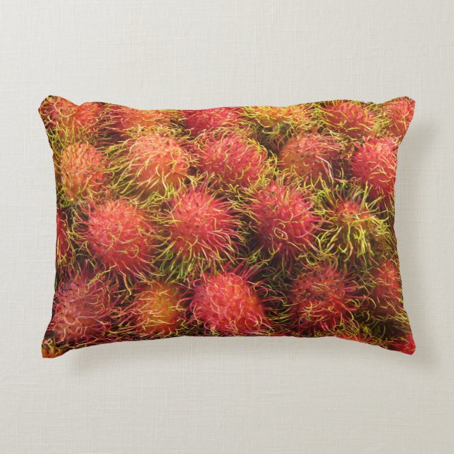 Rambutan Tropical Fruit Decorative Cushion (Front)