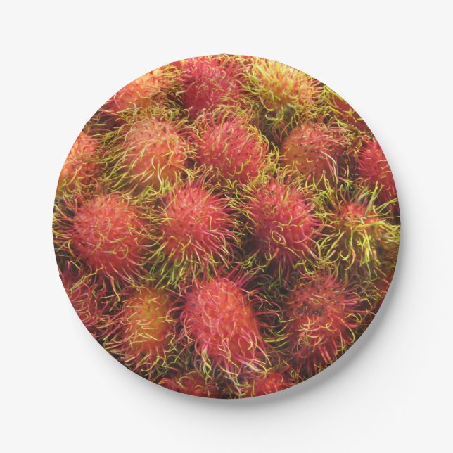 Rambutan Tropical Fruit Paper Plate (Front)