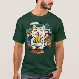 Ramen And Cats, Japanese Anime For Men Women, Retr T-Shirt