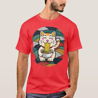Ramen And Cats, Japanese Anime For Men Women, Retr T-Shirt
