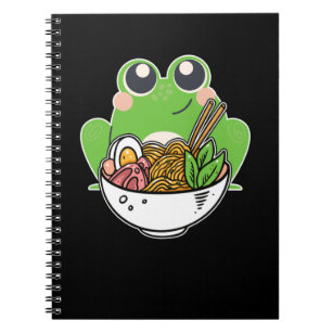 Ramen and cute Frog Japanese Noodles addicted Notebook