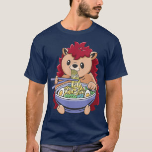 Ramen Animals Hedgehog Noodles Lovers Gifts Japan T-Shirt