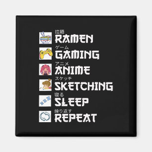 Ramen Anime Gaming Repeat Otaku Anime Manga Video Magnet