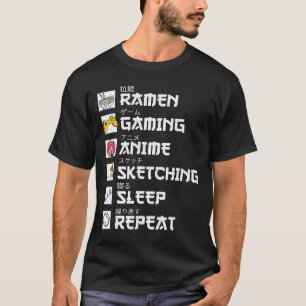 Ramen Anime Gaming Repeat Otaku Anime Manga Video T-Shirt