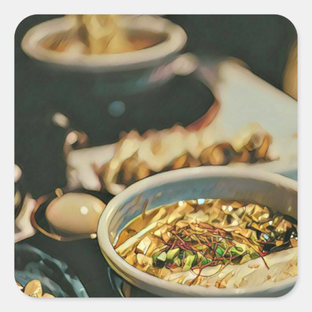Ramen artwork square sticker (Front)