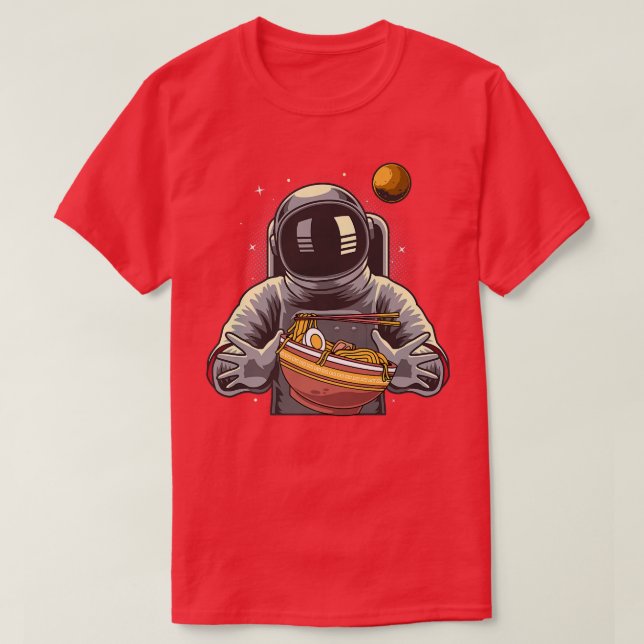 Ramen Astronaut Japanese Anime Kawaii Girls Premiu T-Shirt (Design Front)