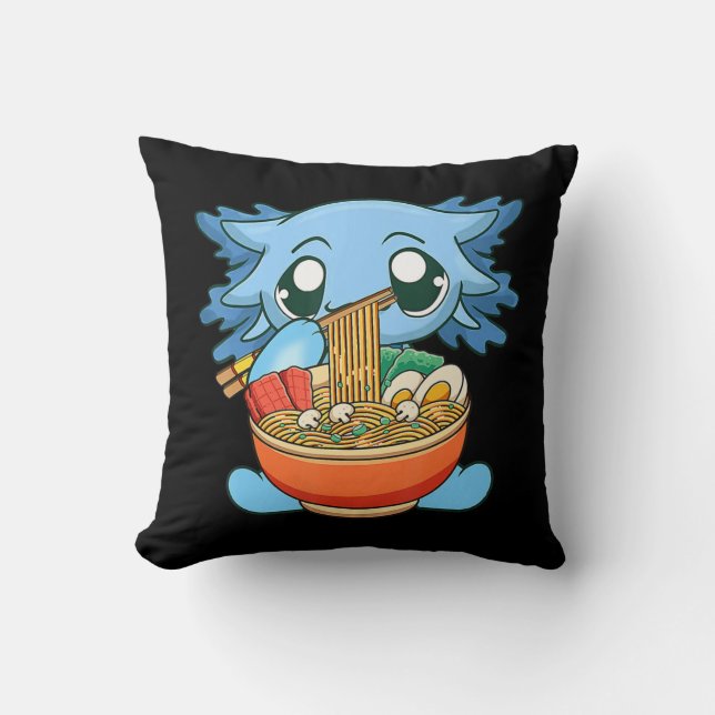 Ramen Axolotl Kawaii Anime Japanese Food Gift Girl Cushion (Front)