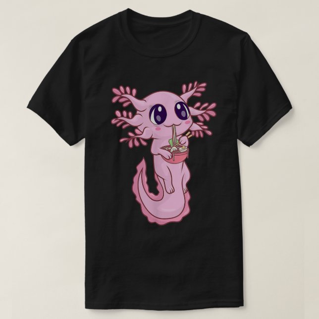 Ramen Axolotl Kawaii Anime Japanese Food Gift Teen T-Shirt (Design Front)