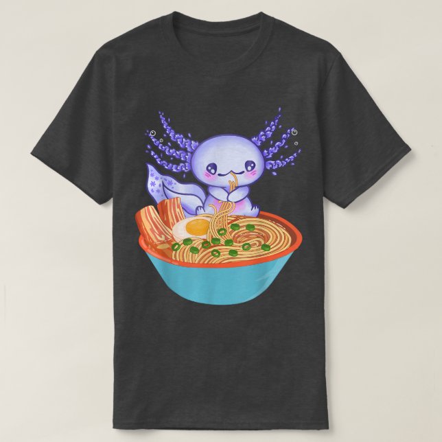 Ramen Axolotl Kawaii Japanese Anime Girls Teens Fo T-Shirt (Design Front)