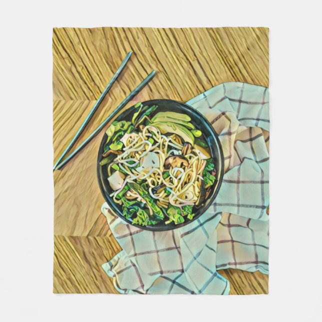 Ramen birthday gift fleece blanket (Front)