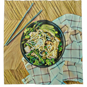 Ramen birthday gift shower curtain