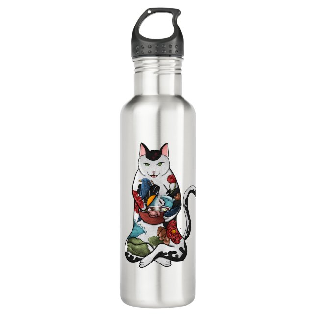 ramen cat 710 ml water bottle (Front)