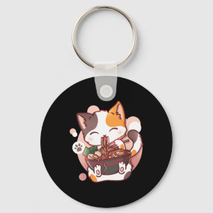 Ramen Cat Anime Bowl Kawaii Neko Japanese  Key Ring