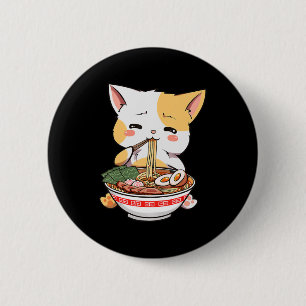 Ramen Cat Anime Bowl Kawaii Neko Japanese Kids Gir 6 Cm Round Badge