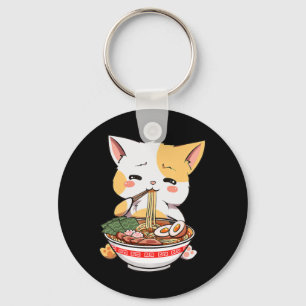 Ramen Cat Anime Bowl Kawaii Neko Japanese Kids Gir Key Ring