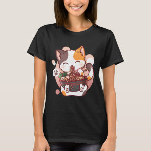 Ramen Cat Anime Bowl Kawaii Neko Japanese T-Shirt