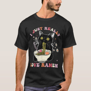 Ramen Cat Anime Kawaii Clothes Otaku Clothing Mang T-Shirt