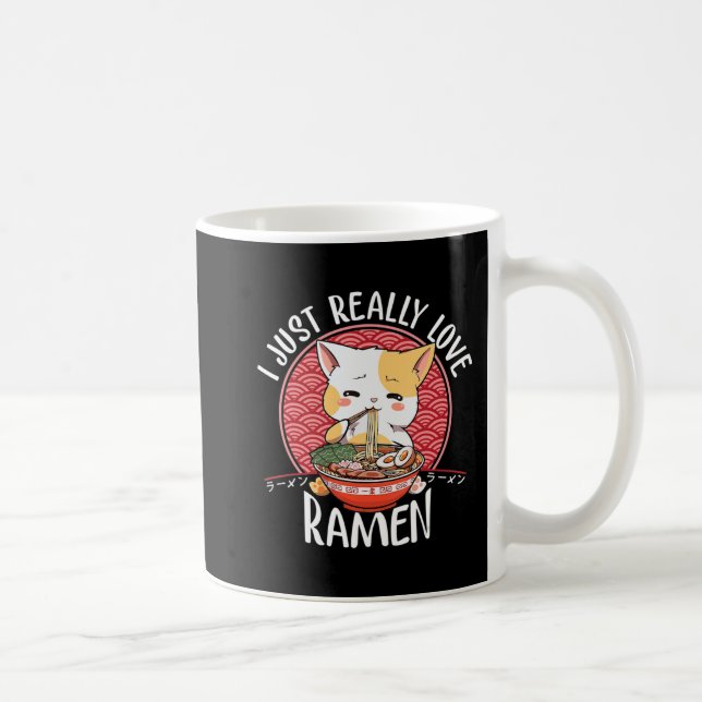 Ramen Cat Anime Kawaii Japanese Gift Girls Officia Coffee Mug (Right)