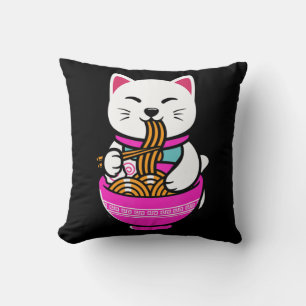 Ramen Cat Anime Neko Gift Kawaii Cushion