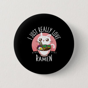 Ramen Cat Anime Shirt - Kawaii Clothes Otaku Cloth 6 Cm Round Badge