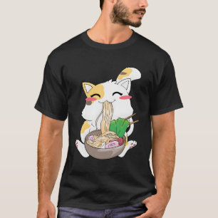 Ramen Cat Bowl Anime Kawaii Neko Gift T-Shirt