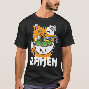 Ramen Cat Cute Kawaii Illustration T-Shirt