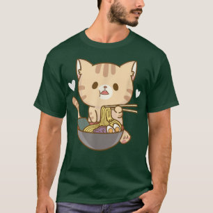 Ramen Cat Cute Kitten Pet Noodles Japan Japanese F T-Shirt