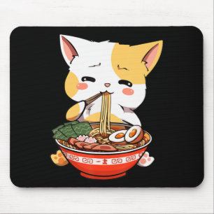 Ramen Cat Eating Noodles Kawaii Anime Merch Gift G Mouse Pad