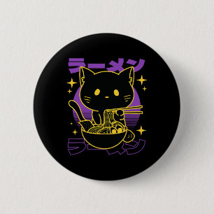 Ramen Cat Japanese 6 Cm Round Badge