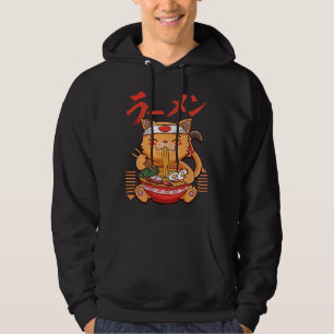 Ramen Cat Japanese Anime Cute Kawaii Lucky Cat Hoodie
